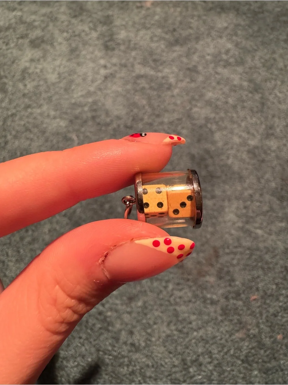Vintage Sterling Silver Dice Charm